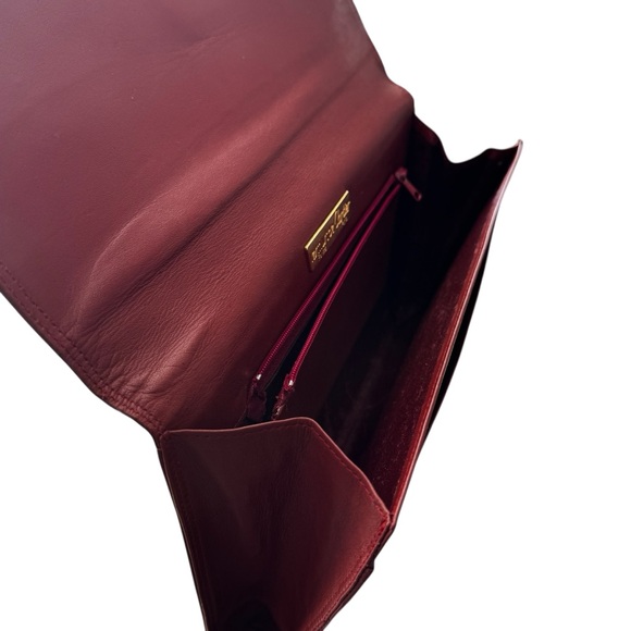 Vintage CARTIER Burgundy Leather Clutch w/ box and dust cover - Picture 4 of 6